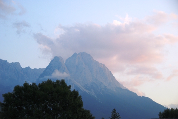 Tramonto sullo Zugspitz dalla nostra camera