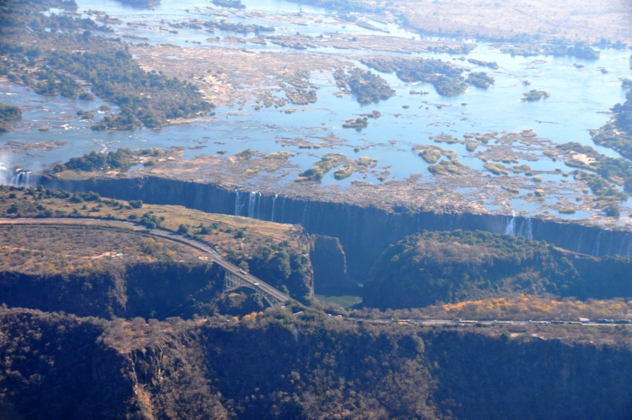 Victoria Falls dall'elicottero