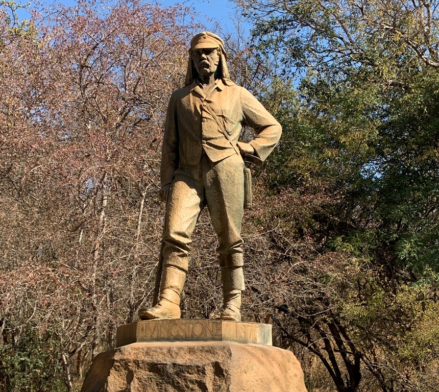 La statua di David Livingstone nel Parco