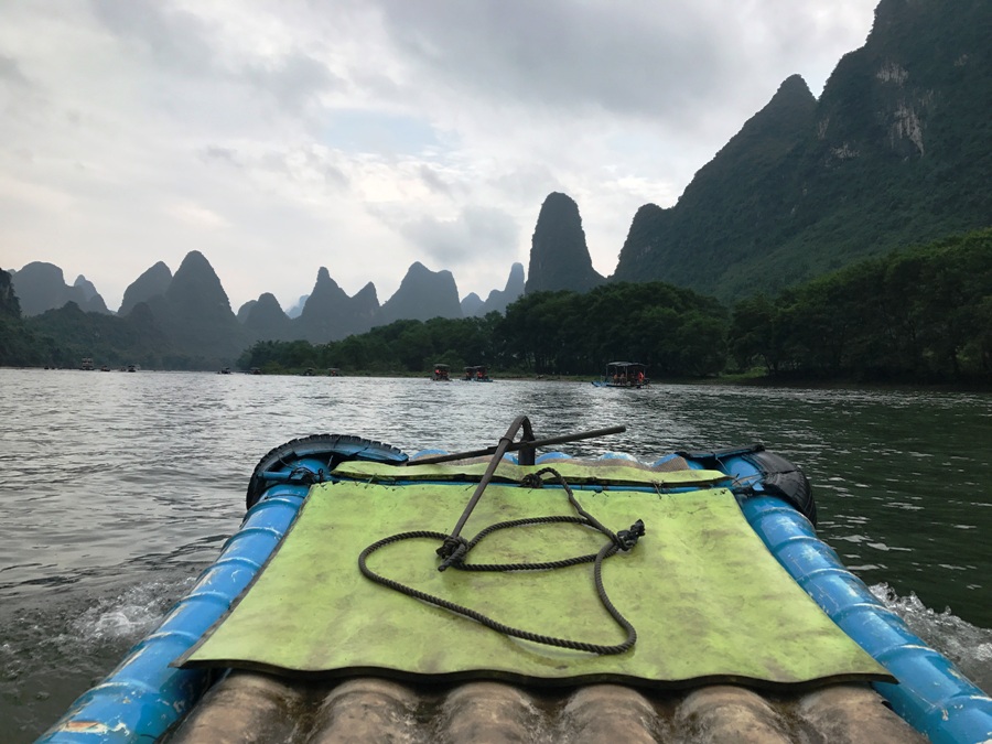 In barca a Guilin
