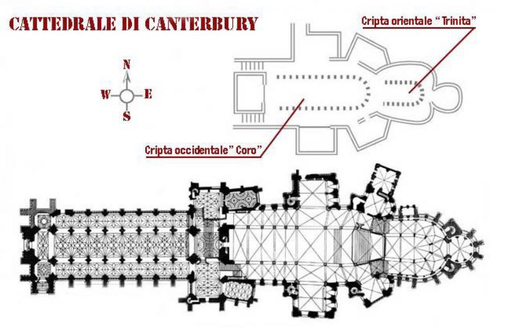 Pianta della Cattedrale di Canterbury