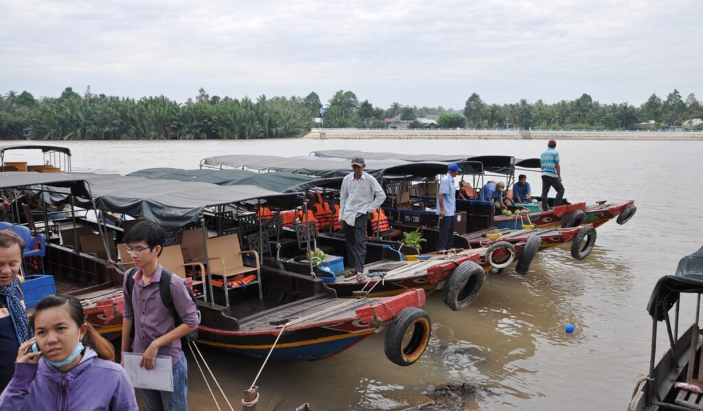 Barconi sul Delta del Mekong