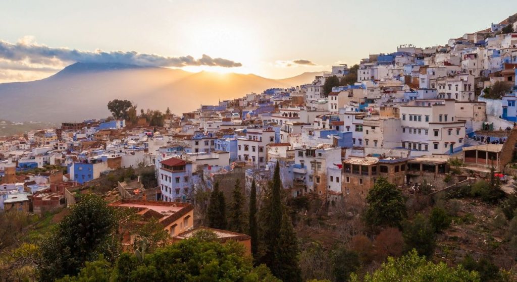 Panorama di Chefchaouen con Moschea Spagnola