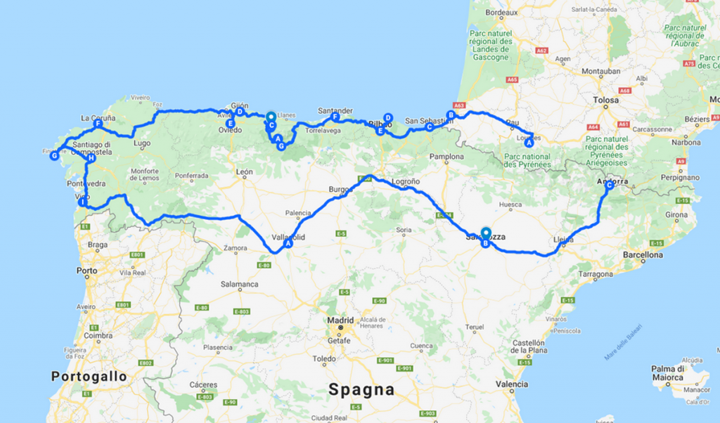 tour spagna in auto dall'italia