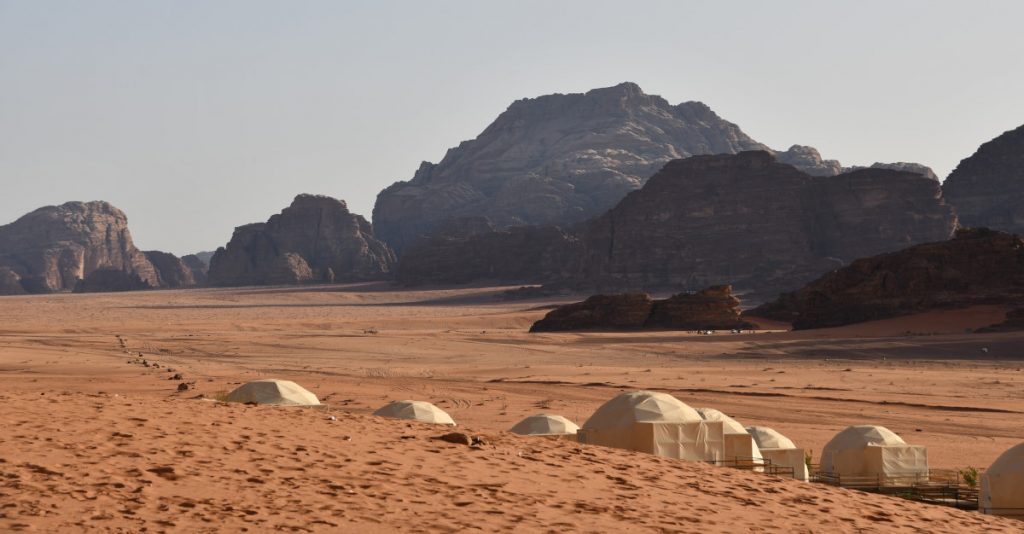 Campo nel deserto di Wadi Rum