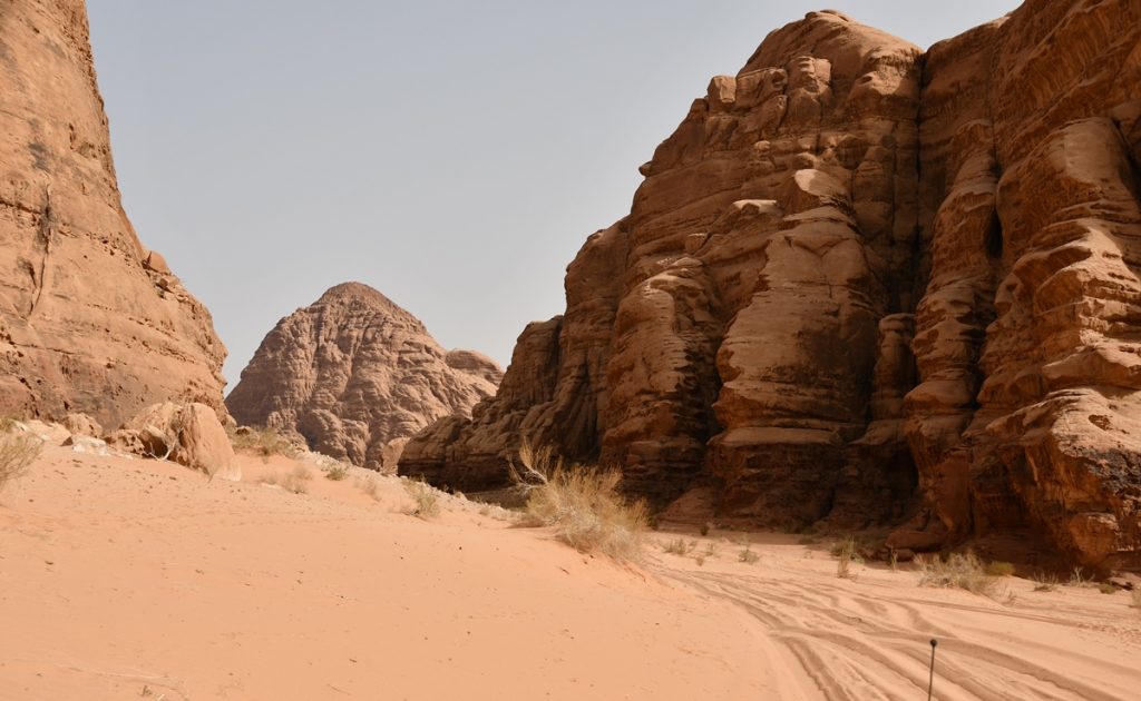 Panorama del deserto di Wadi Rum