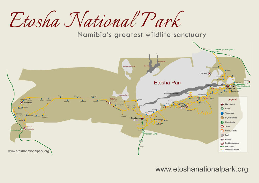 Mappa di Etosha