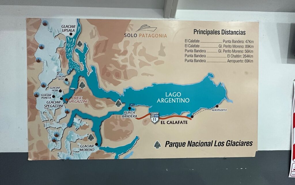 Mappa dei ghiacciai della Patagonia